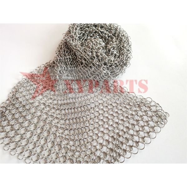 6'' SS Round Cookware Chainmail Scrubber Cleaning Cast Iron Pan