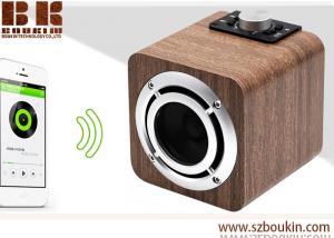 Quality fm radio tf card aux audio 8w hifi super bass stereo sound system wood ibastek multimedia  speaker for sale