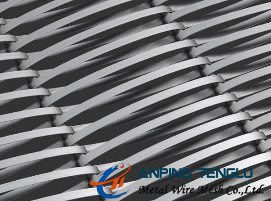 Spiral Weave Mesh, Flat Spiral Wire + Straight Rod Type, For Curtain