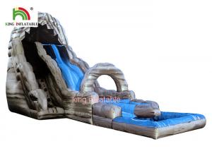 Quality Gray And Blue Inflatable Kiddie Water Slide Commercial Games 1 Year Warranty for sale