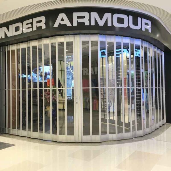 Transparency Polycarbonate Side Folding Security Doors For Department Store