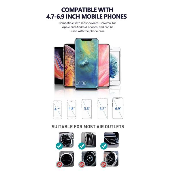 Universal 360 Degree Rotation Automatic Clamp Air Vent Car Mount Cradle Cell Phone Holder for Samsung Z Flip