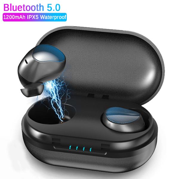 T10 Tws Waterproof Bluetooth Earphone Touch Control Wireless Stereo Earbuds (with 1200mAh Wireless Charging Bin)