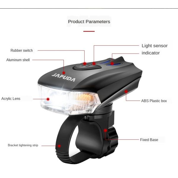 Smart Sensor USB Charging LED Bicycle Light Waterproof Bike Lights For Night Riding 76g