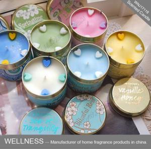 Quality Soy Wax Scented Tin Candles , Handmade Non Toxic Long Lasting Scented Candles for sale