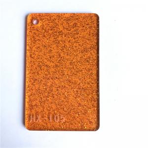 China PMMA Transparent Orange Cast Glitter Acrylic Sheets For Laser Cutting on sale