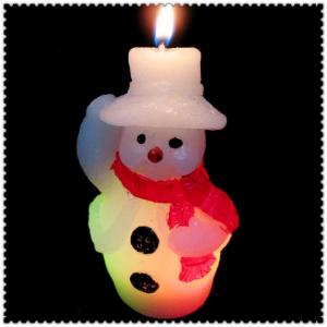 China Christmas Snowman LED color changing candle with LED BATTERY on sale