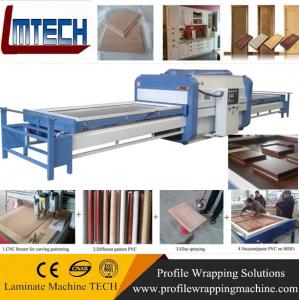 China gloss pvc mdf kitchen cabinet doors vacuum membrane press machine on sale