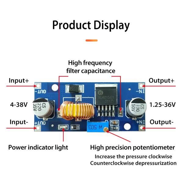 CA-4015 5A DC-DC step down board 4~38V high power Low ripple far beyond LM2596 XL4015E power supply module