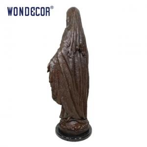 China Customized outdoor decoration, life-size Virgin Mary marble pedestal bronze statue on sale
