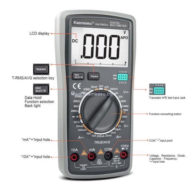 Kaemeasu 02A Handheld Industrial Voltmeter Digital Aneng Multitester NCV T RMS Electric Test Meter
