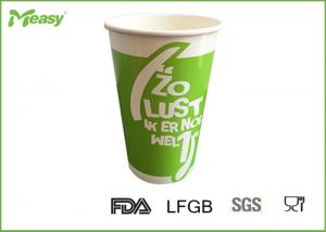 Quality Bright Green Cold Paper Cups , Logo custom printed paper cups take away for sale
