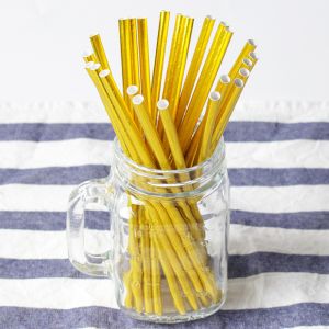 Gold foil pattern FDA Certificate Biodegradable Paper Straws Food-grade