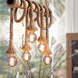 China Vintage Rope pendant light Personality Loft Hemp for Kitchen Cafe Bar Decor bamboo pendant light(WH-VP-74) on sale