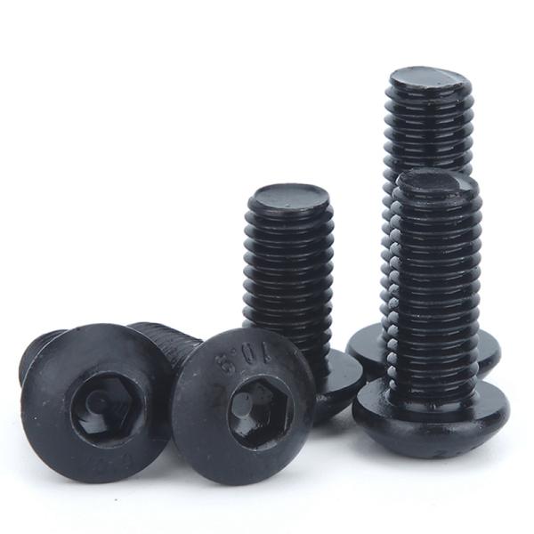 ISO Standard Pan Head 1/4-20*1/2 inch Grade 12.9 Black Hexagon Socket Screw with Full Thread and Hexagon Drive