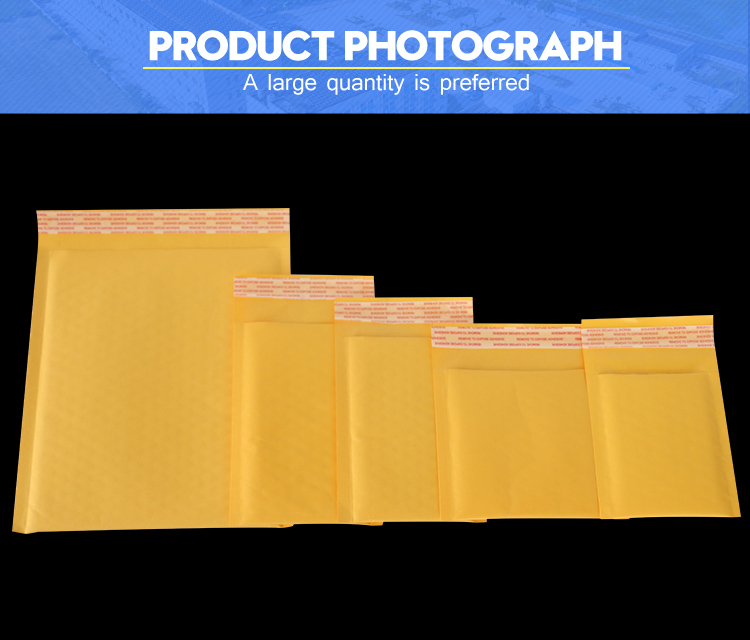 Bubble Padded Envelope Mailing Bag Kraft Paper Self-adhesive Envelope Custom Size Accepted Accept Customized Logo Printing YR005