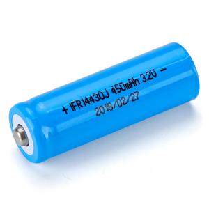 China 3.2v 450mAh 14430 LiFePO4 Battery Cells Rechargeable Lithium Battery on sale