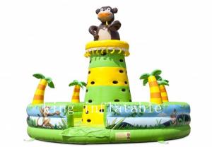 China Jungle Theme Monkey Inflatable Climbing Tower Wall With Trees on sale
