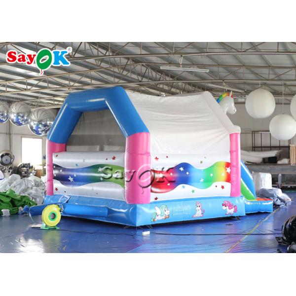 4.9x3.9x3.3 Pink Unicorn Inflatable Bounce Jumping House For Child