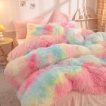 Full Size Bedding Set with Plant Pattern and Reactive Printing in Mink Velvet
