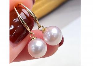 Quality OEM Round Pearl Earring , Classic Pearl Dangle Earrings for Wedding 9-9.5MM Dimension for sale