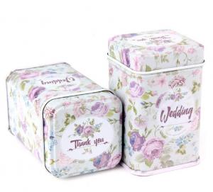 China Wedding Souvenir Gift Packing Metal Tin Can For Candy Chocolate Tea Storage on sale