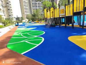 Quality EPDM Wet Pour Rubber Granules For Children Safety Playground Surface for sale