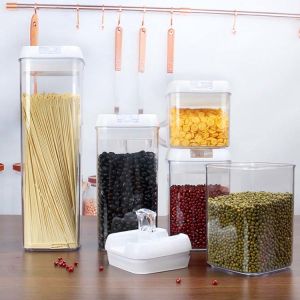 Quality 7 Pieces Pantry Food Container Sets Eco Friendly Transparent Stackable for sale