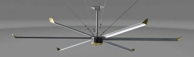 Aluminum Magnesium Alloy Blade Hvls Ceiling Fan For 1.5kw Brushless Permanent Magnet AC