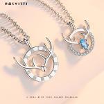 14x16mm 15in Deer Antler Necklace Sterling Silver 3A CZ Antler Pendant Necklace