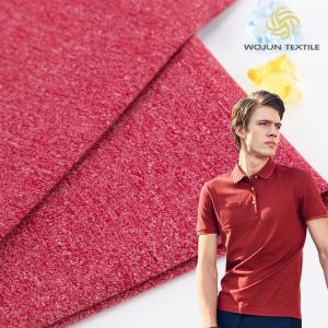 China Loose Polo Shirt Cotton Fabric Solid Lycra Knitted Texture 170g 175cm on sale