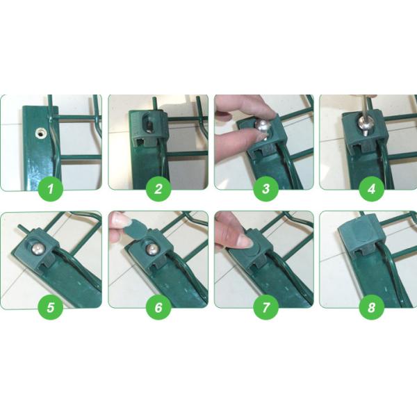 Residential Square Post 3D Triangle Fence Panel For 1.8*2.0m Green PVC Coated