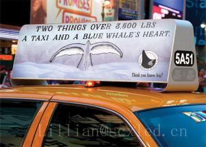 Quality Waterproof Car LED Sign Display , Outdoor Full Color Taxi Roof Screen Double Side for sale