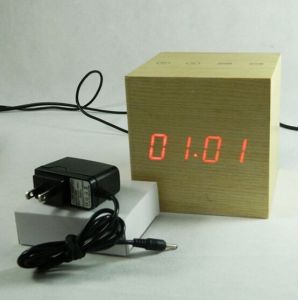 LED digital wooden touch control desk clock