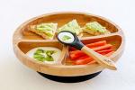 Unbreakable Bamboo Lacquer Bowl With Bamboo Baby Divided Plate Delicate