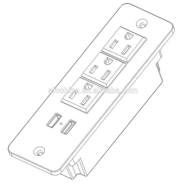 USB Charging 5v 2.4a &1A Desktop Socket / Tabletop Socket /stainless steel of face
