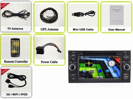 Ford Transit /Foucs car radio with gps navigation radio ipod bluetooth CD player OCB-8629