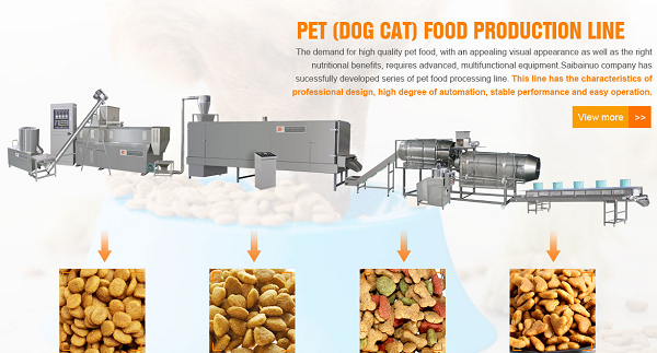 Fully Automatic Pet Food Extruder Dog Cat Fish Food Making Machine With CE Certificate Production Line