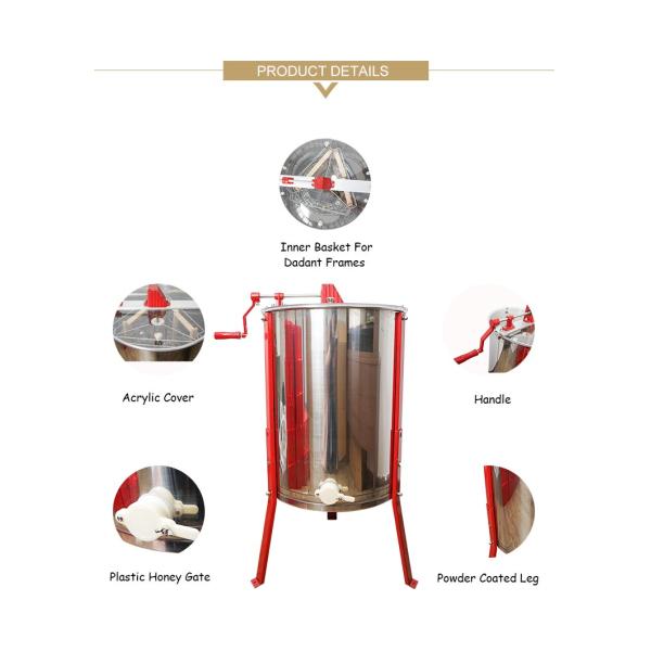 SS Manual Centrifuge Dadant Honey Extractor With 3 Frames