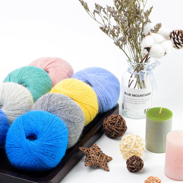 4/16NM fluffy angora 15%ANGORA5%WOOL30%VISCOSE50%NYLON 150 colors super warm mink yarn