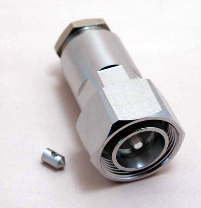 RF connector 4.3-10 male twist on clamp type connector for RG214 coaxial cable all brass made by factory