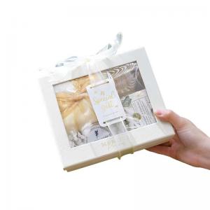 China 20cm*7cm*17cm Orange Coated Holiday Gift Boxes With Transparent Windows on sale