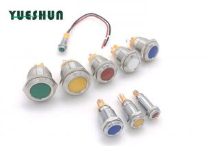China Red Blue LED Anti Vandal Push Button Switch 12mm 16mm Metal LED Indicator Light Manufacturer on sale
