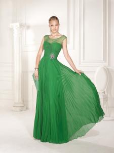 Quality Aline Capes floor Length Green Prom gown evening dress#1410773962-0 for sale