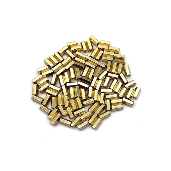 Electronic Components Female Thread Brass Pillar Hexagon Nut 50 Piece M3 X 10 Mm
