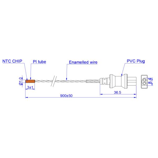 Medical NTC Probe Sensor Disposable For Urinary Catheter