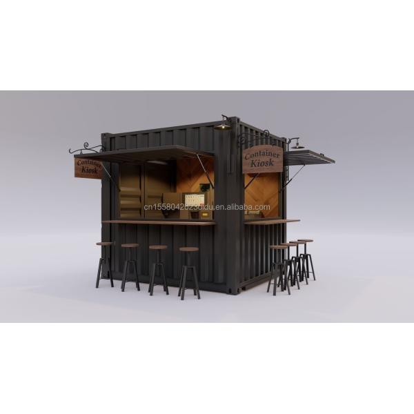 Galvanized Steel Square Tubes Mini Popup Shop Mobile Container Coffee Bar Houses 10ft Container with 50mm Wall and 75mm Wall