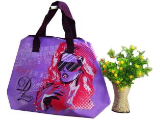 Quality Green / Blue / Pink / Orange 75g Zipper Shopping Bag, Non Woven Carry Bags For Ladies for sale
