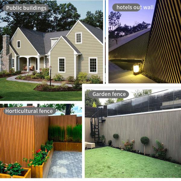 Hight Quality Hollow Fence Fluted Co-extrusion Decorative Wood Plastic Composite Wpc Outdoor Wall Panel Cladding