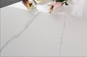 Quality Super White Carrara Polished Porcelain Tile / Ceramic Marble Floor Tiles for sale